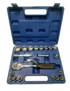 Gola sada 1/2" s račňou 10–32 mm, 22-dielna